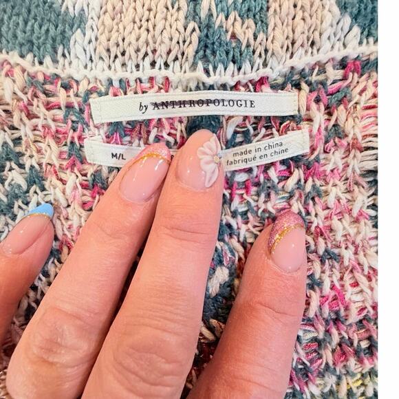 Anthropologie Floral Cocoon Slouchy Oversized BOHO Cardigan Knit Sweater 
M / L - Picture 7 of 16